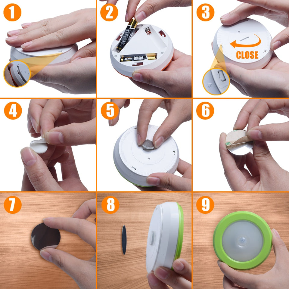 Led com sensor de movimento sem fio